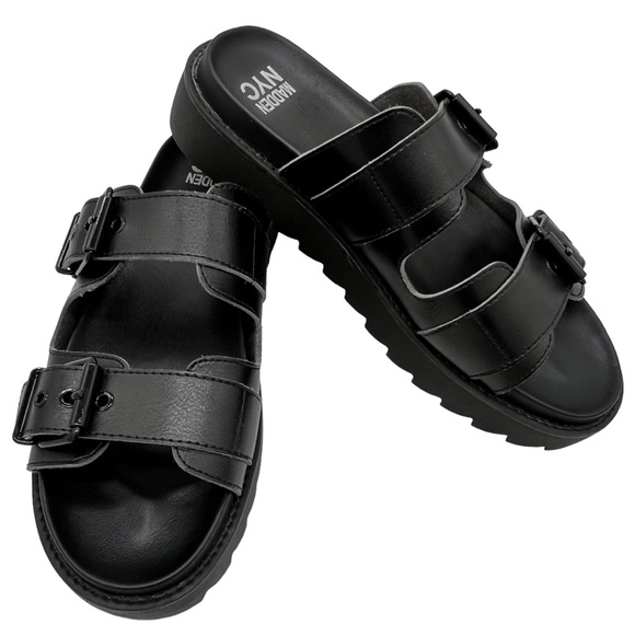 Madden NYC Shoes New Madden Nyc Chunky Double Strap Sandals 42